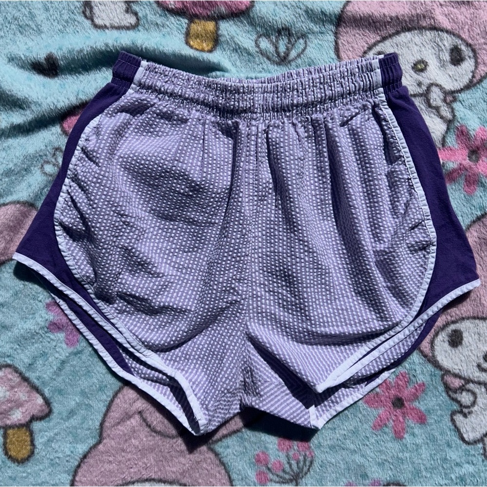 Lavender 90s Striped Shorts